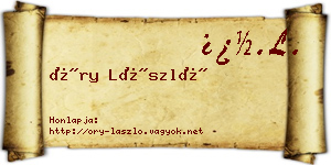 Őry László névjegykártya